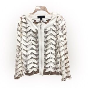 Colleen Lopez Sheer White Leaf Blazer